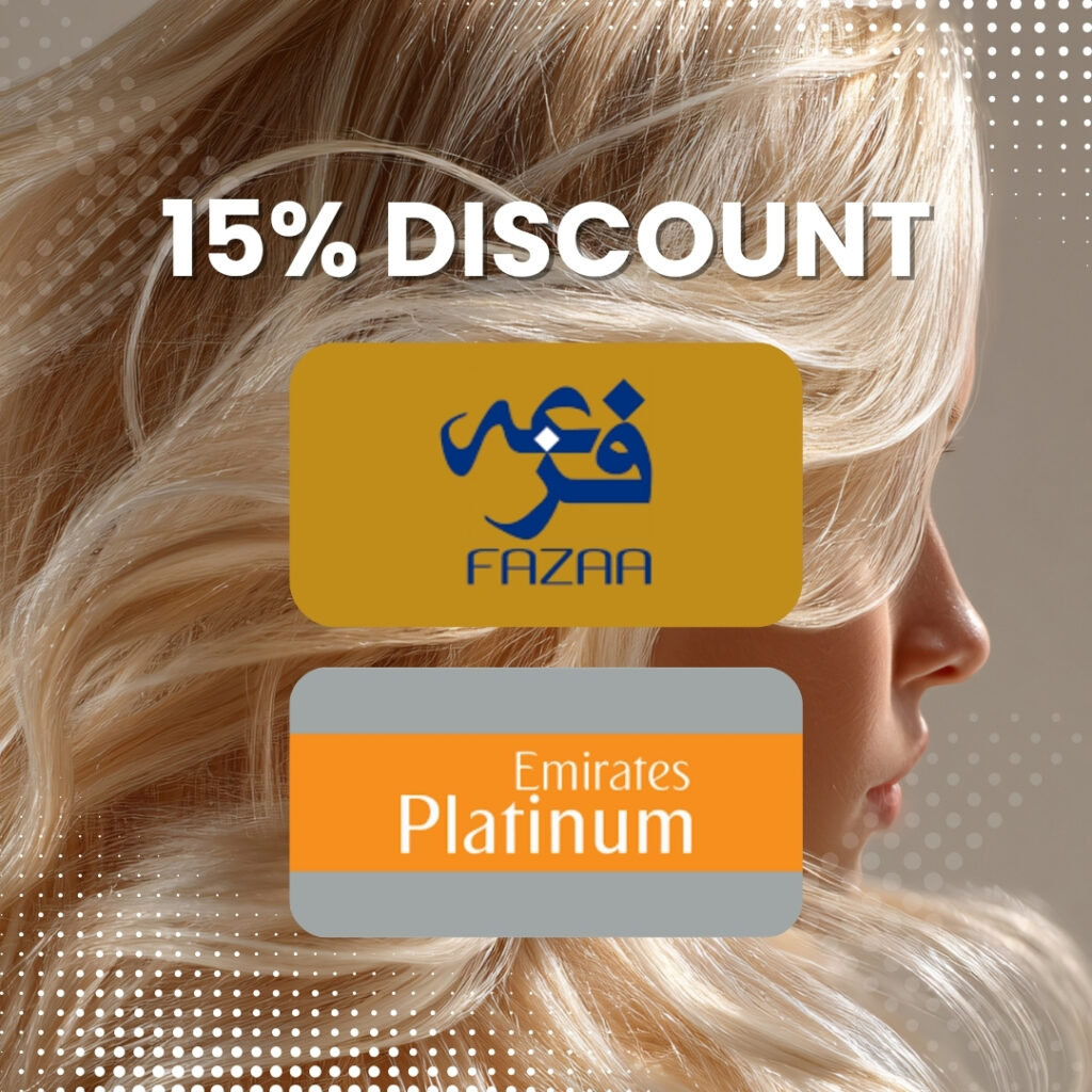 15% Off on Fazaa and Emirates Platinum at Hair Signature Salon